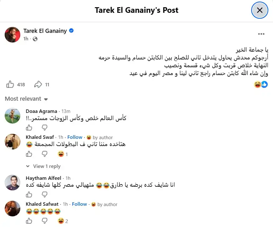 طارق الجنايني عن حسام حسن ودان: النهاية خلاص قربت