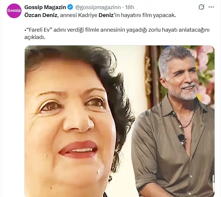 أوزجان دينيز يكشف نيته تحويل حياة والدته إلى فيلم سينمائي