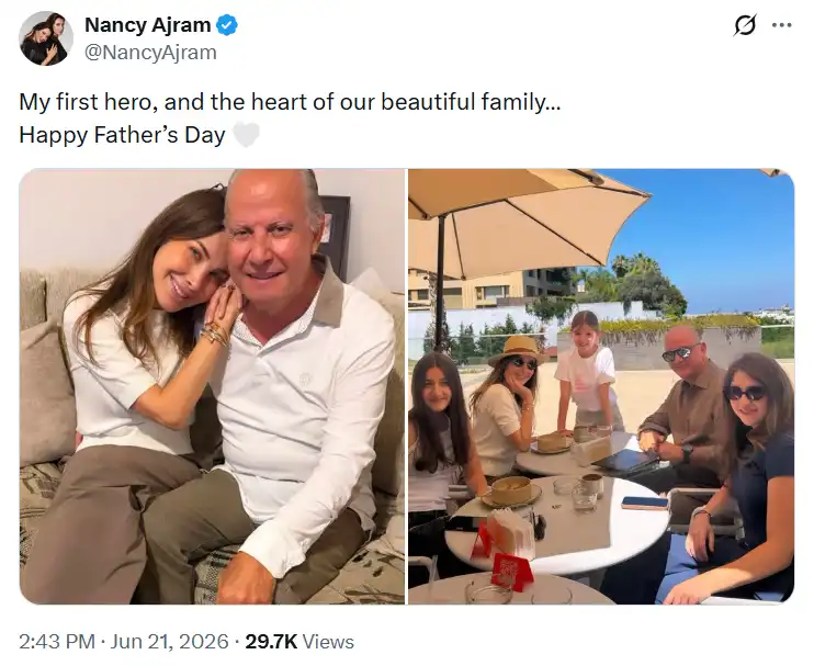 منشور نانسي عجرم في عيد الأب