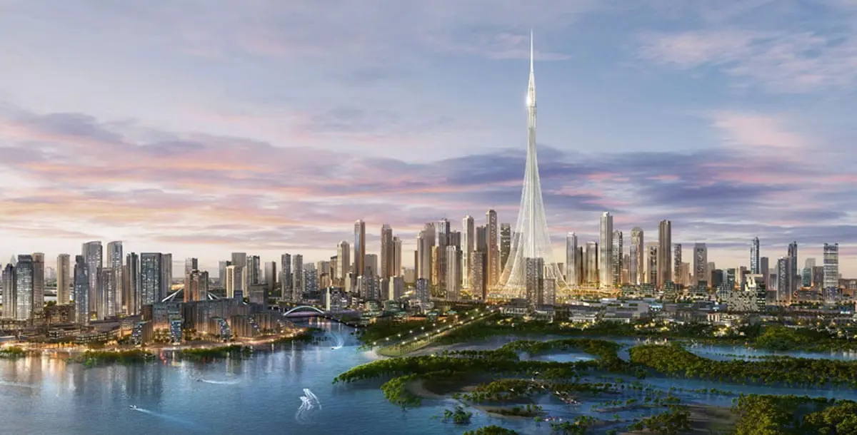 محمد بن راشد يضع حجر أساس أعلى برج بالعالم في دبي