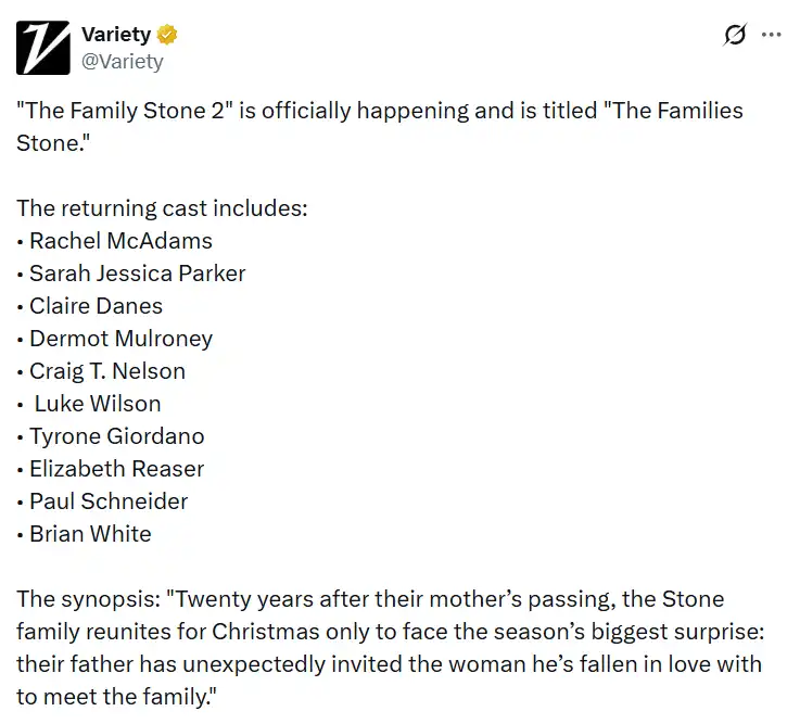 فيلم The Family Stone يعود رسمياً باسم جديد وتكريم لـ ديان كيتون