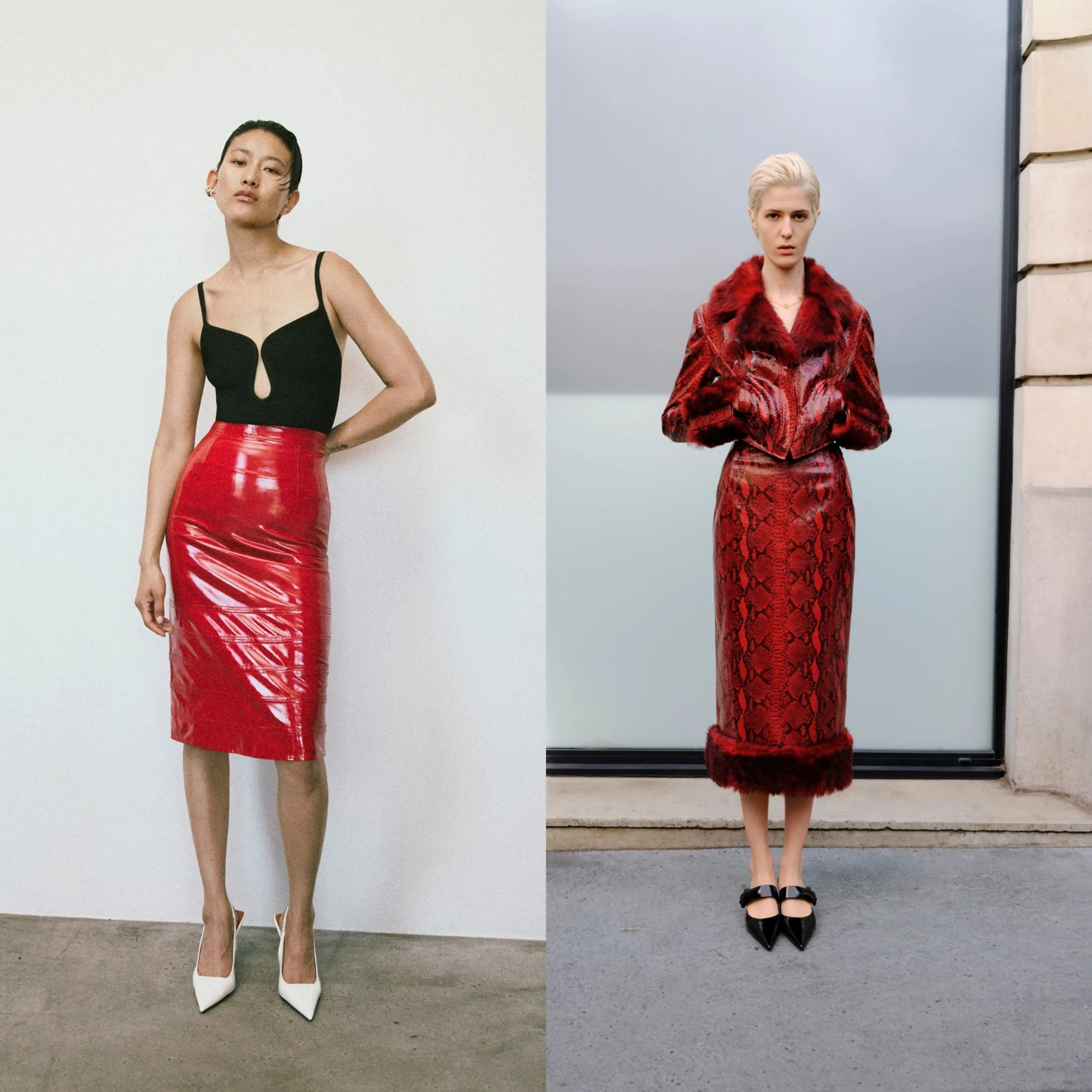  تنورة "Pencil Skirt" الحمراء 