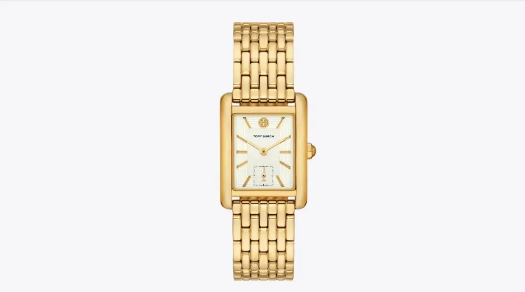 Tory Burch Eleanor Goldtone Stainless Steel Bracelet Watch