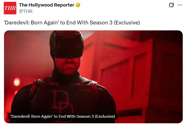 مسلسل Daredevil: Born Again ينتهي بموسم ثالث
