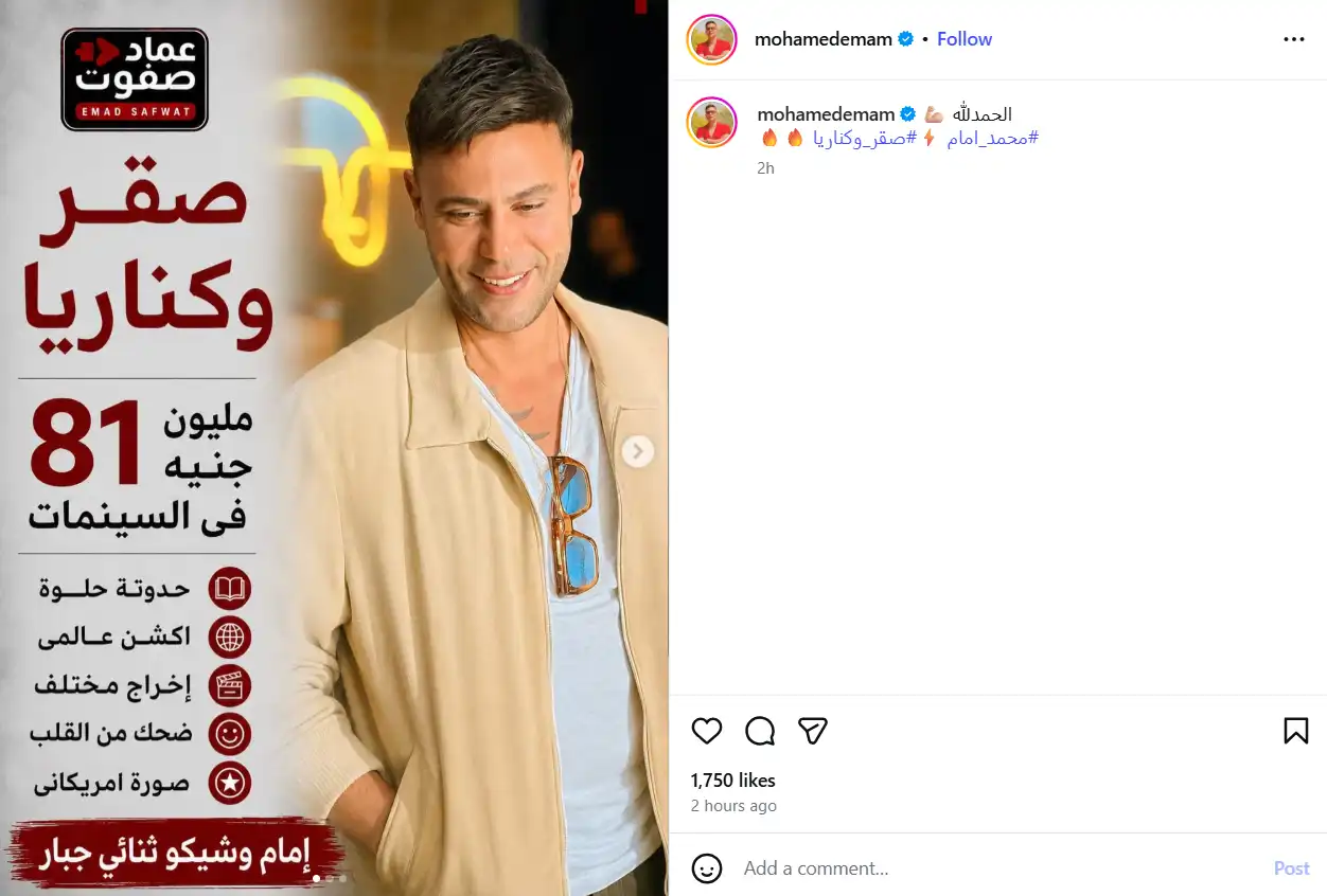 إيرادات فيلم "صقر وكناريا" تقفز إلى 81 مليون جنيه في شباك التذاكر