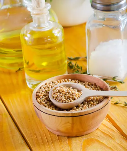 Mustard oil and salt