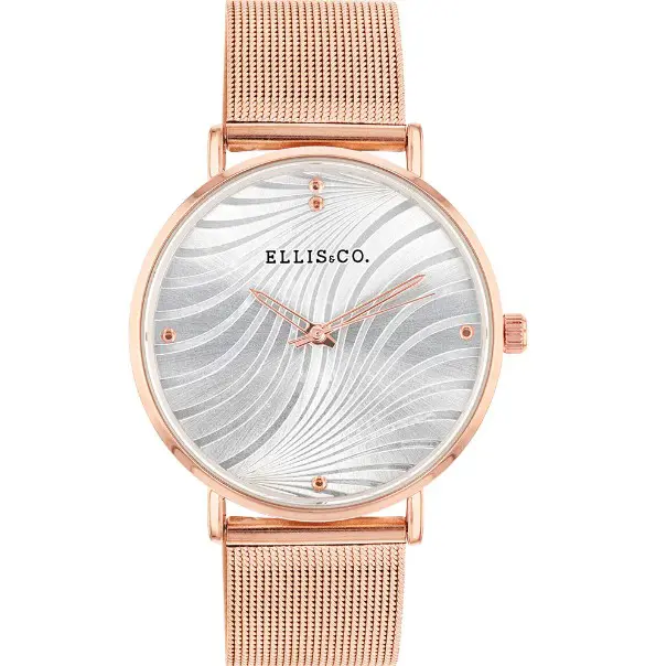 Ellis & Co 'Eliza' Stainless Steel Rose Bracelet Womens Watch
