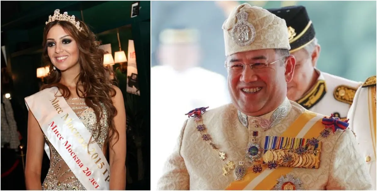 ملك ماليزيا يتخلّى عن العرش بعد زواجه من ملكة جمال روسية!