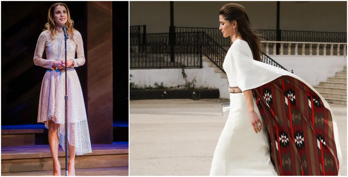 الرقي والأناقة يجتمعان في فساتين الملكة رانيا