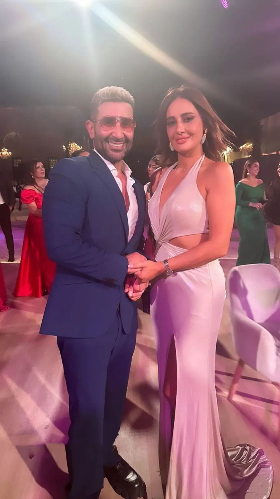 حلا شيحة وأحمد سعد في حفل زفاف جميلة عوض