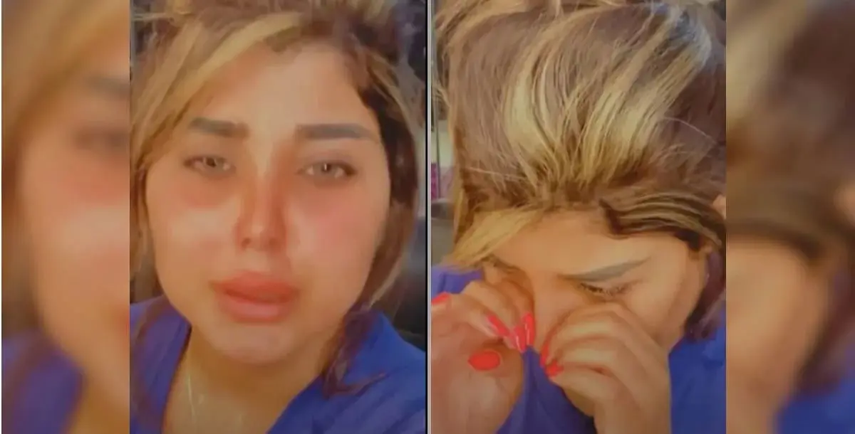 سارة الكندري تنهار باكية وتعلن اعتزالها بسبب زوجها 