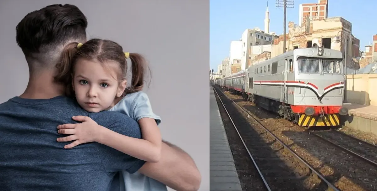 أب مصري يلقي بنفسه إلى جانب سكة الحديد لإنقاذ ابنته.. مشهد مؤثر جدا!