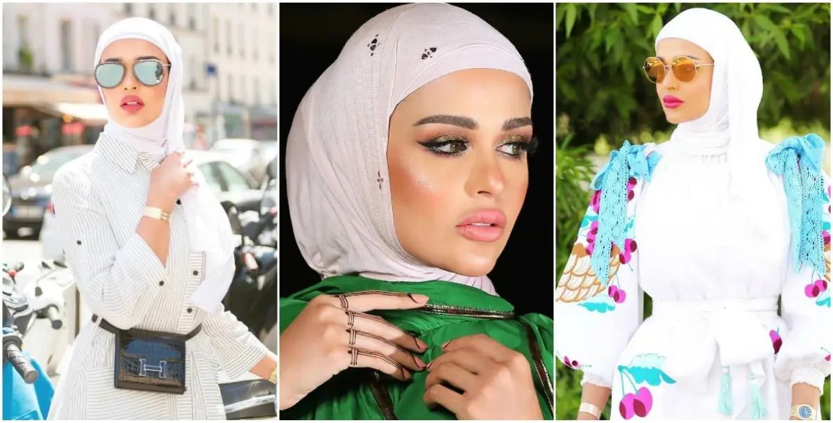 بالصور.. تألقي بـالحجاب الأبيض على طريقة الفاشينيستا الكويتية مرمر