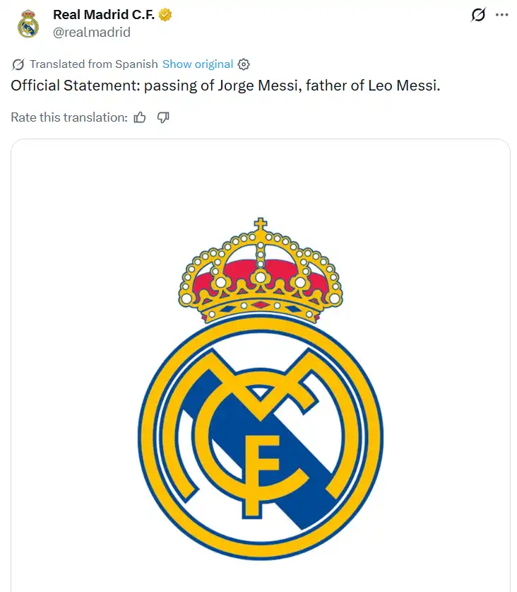 برشلونة وريال مدريد في مقدمة المعزيين بوفاة والد ليونيل ميسي