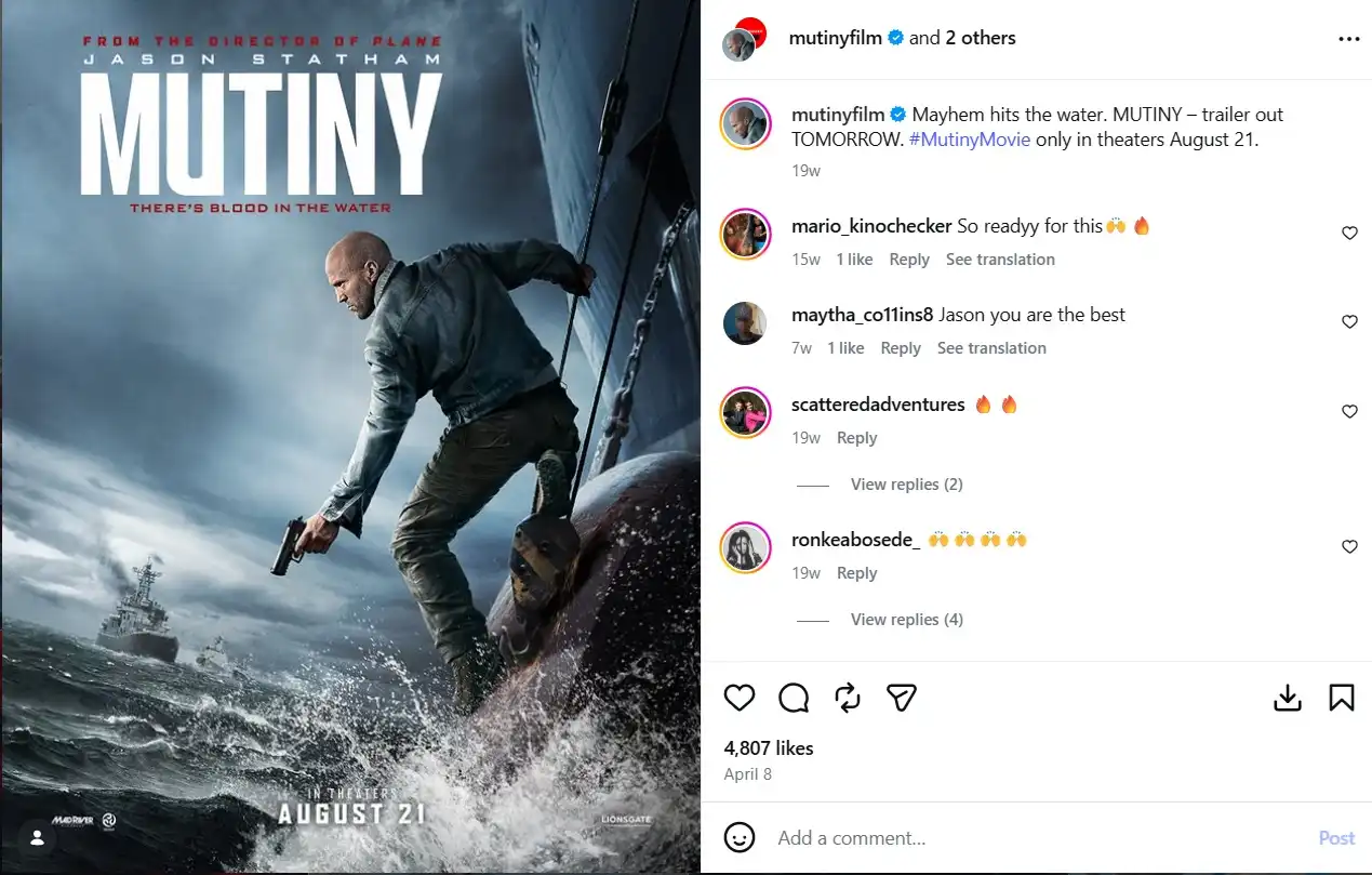 فيلم Mutiny يظهر كاملاً على Prime Video