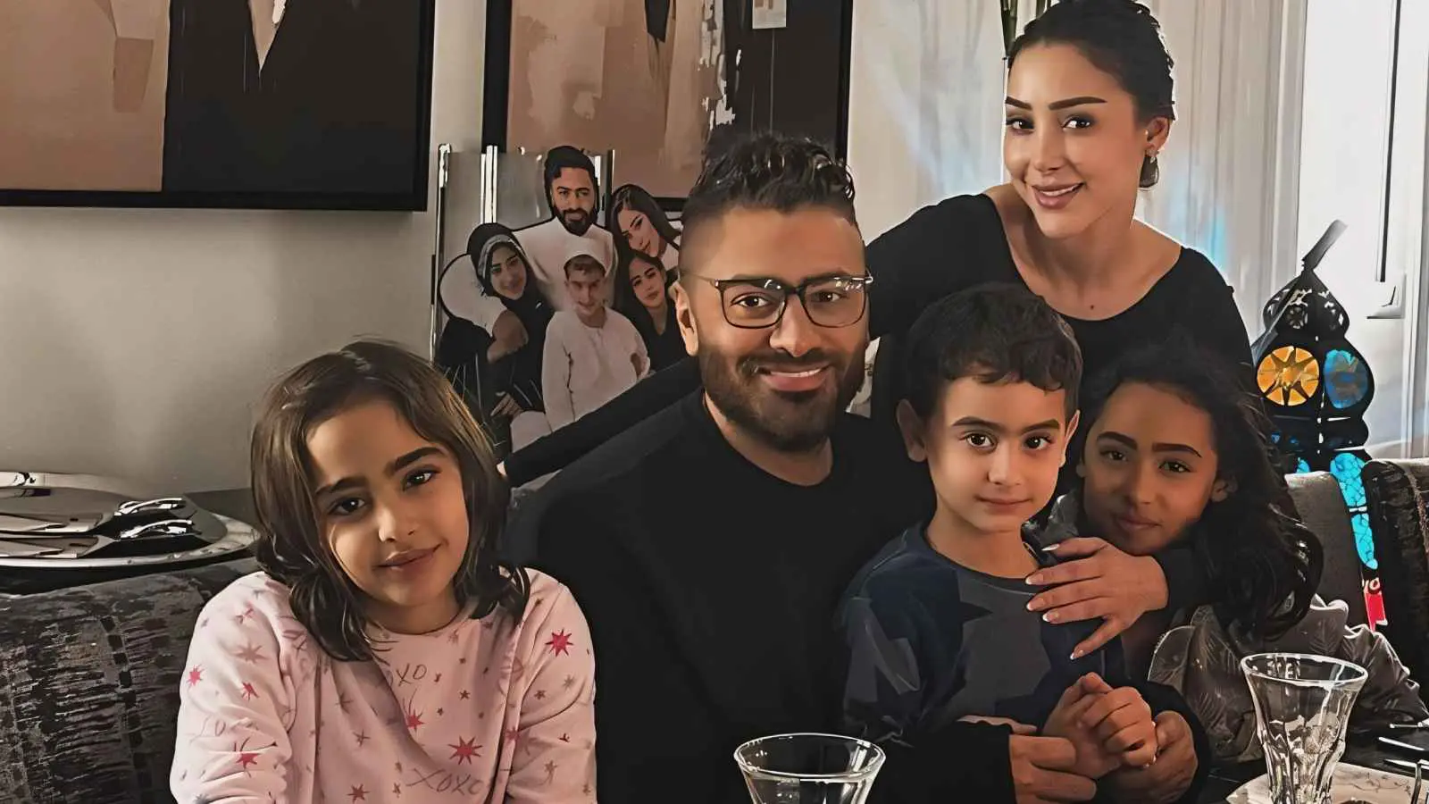 تامر حسني وبسمة بوسيل والأبناء