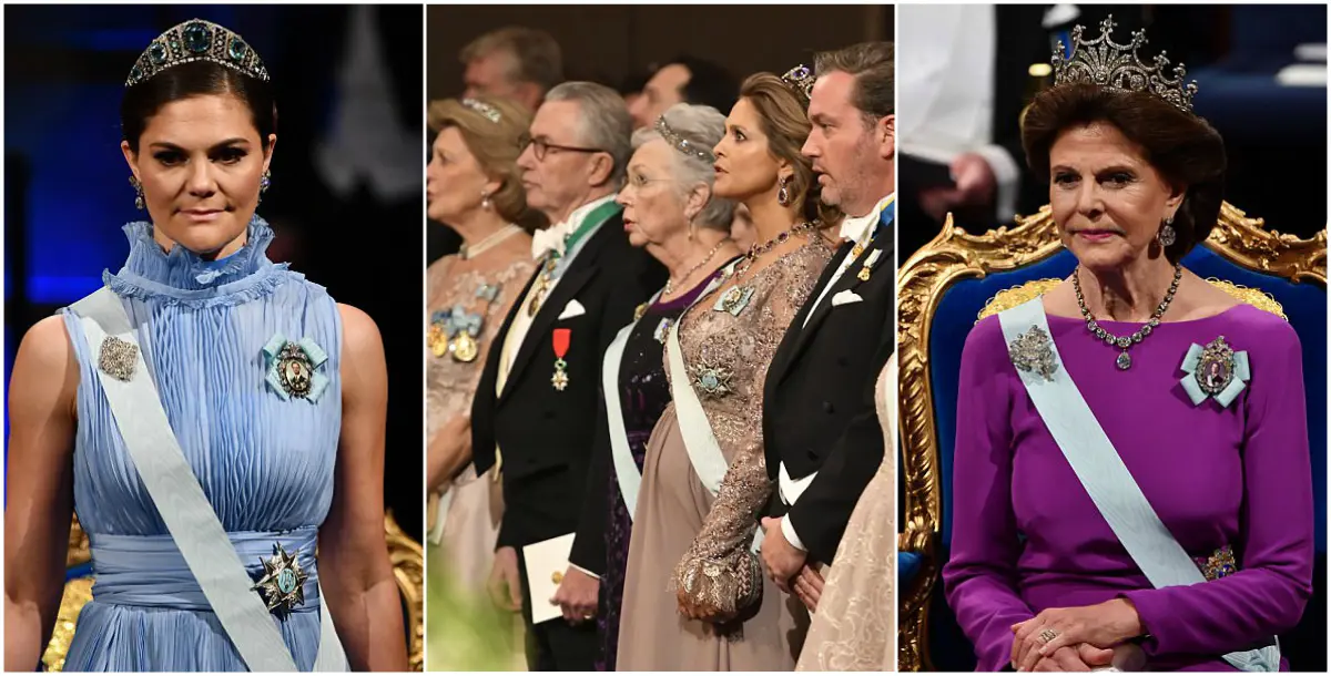 بالمجوهرات والتماثيل الجليدية.. العائلة الملكية السويدية تستضيف جائزة نوبل