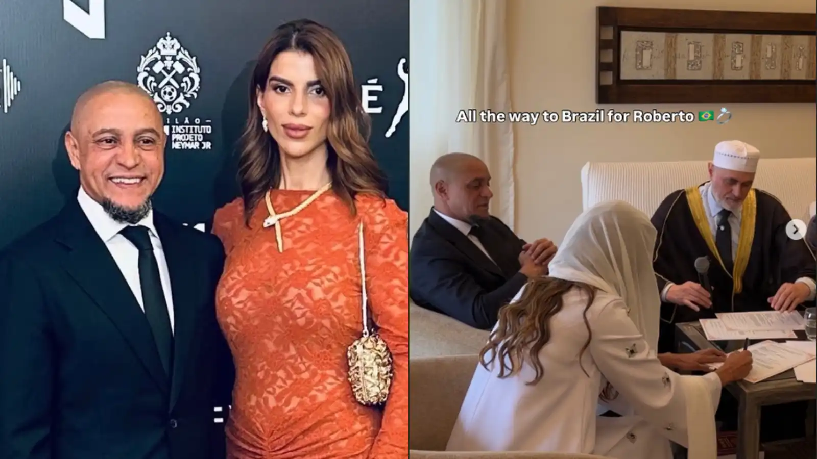 زواج روبرتو كارلوس من سهيلة الطاهري على الطريقة الإسلامية