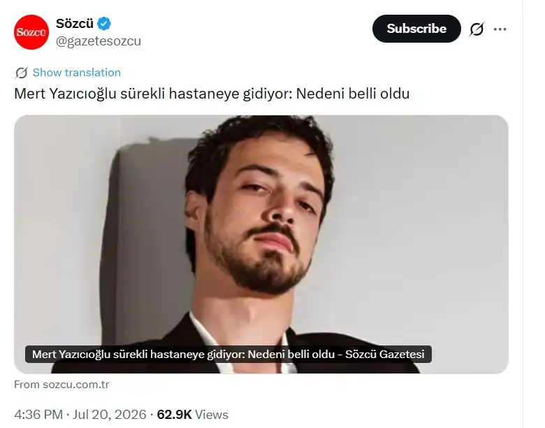 ما سر زيارات مارت يازيجي أوغلو المتكررة للمستشفى؟