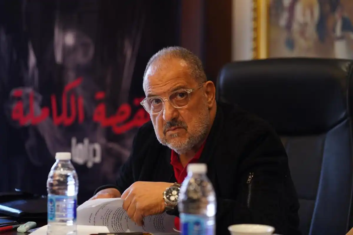 خالد الصاوي في بروفات مسلسل "القصة الكاملة"