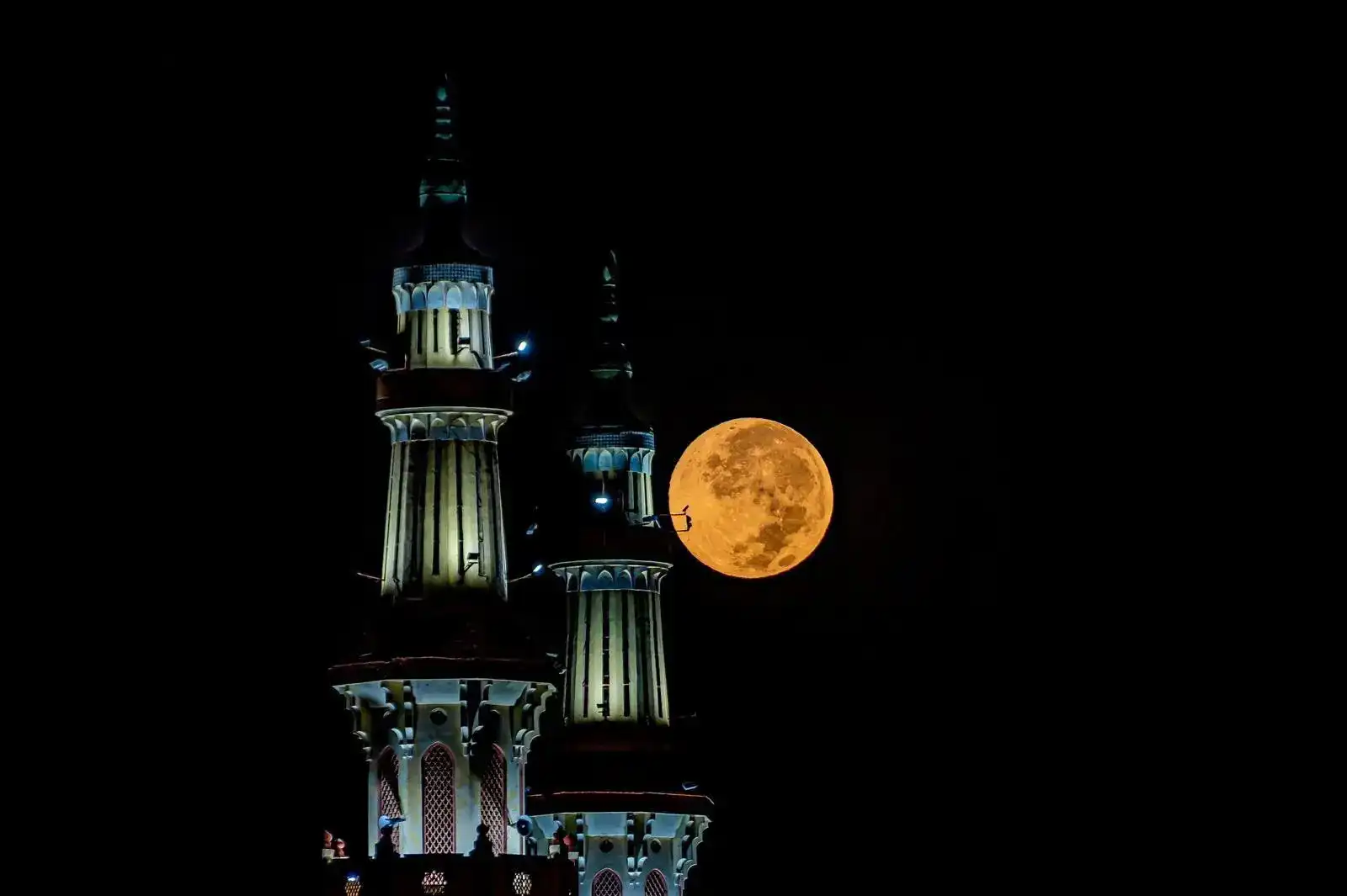 قمر الحصاد يزين سماء السعودية (صور)