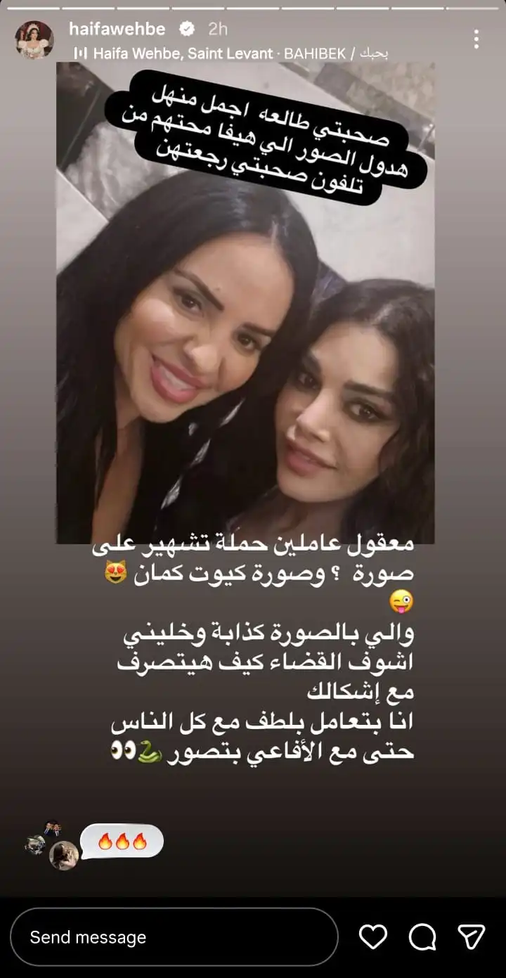 هيفاء وهبي ترد على تعليق مسيء بسبب صورة بدون فلتر