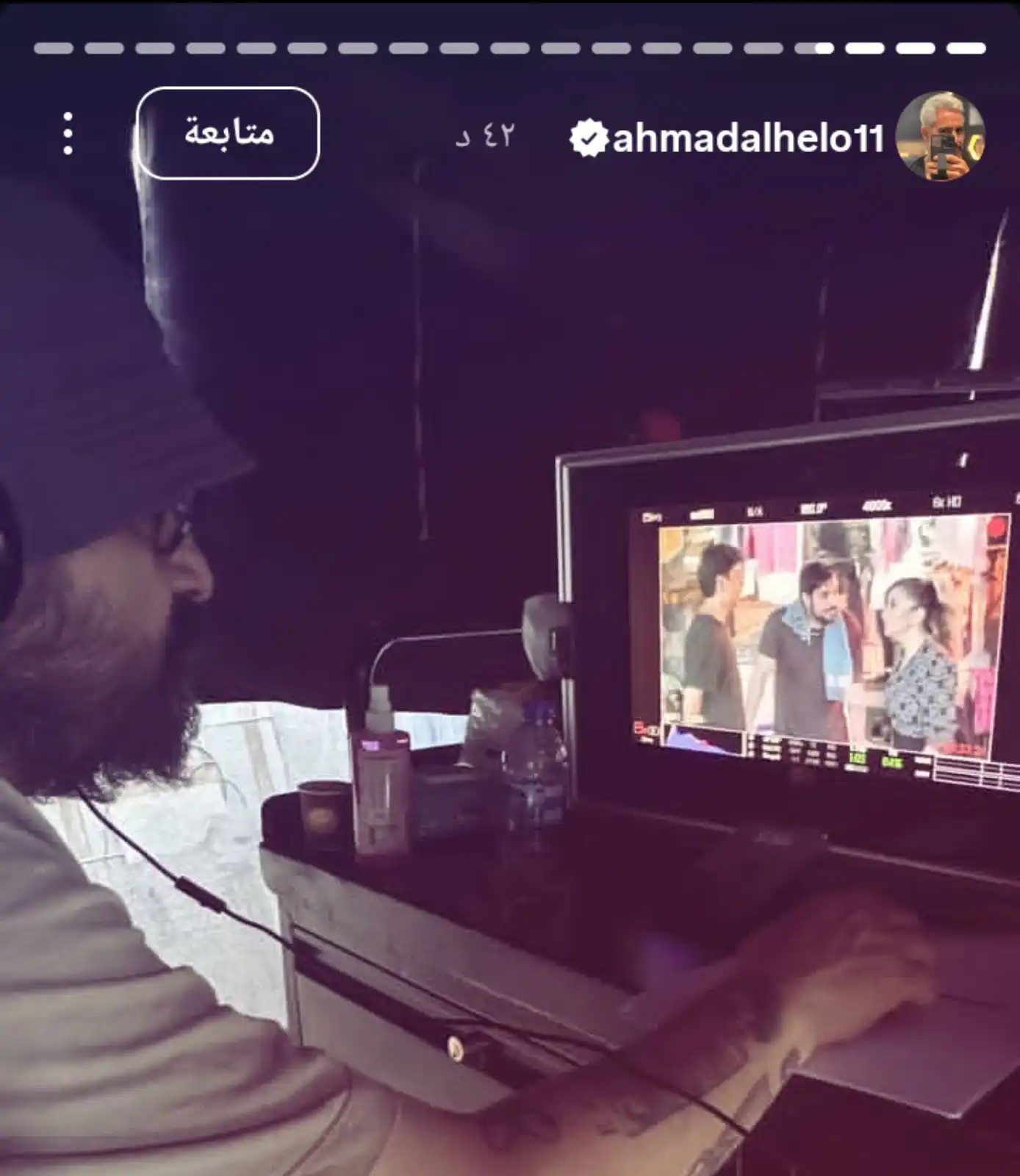 أحمد الحلو زوج ديمة بياعة يساندها في كواليس مسلسل عيلة  الملك