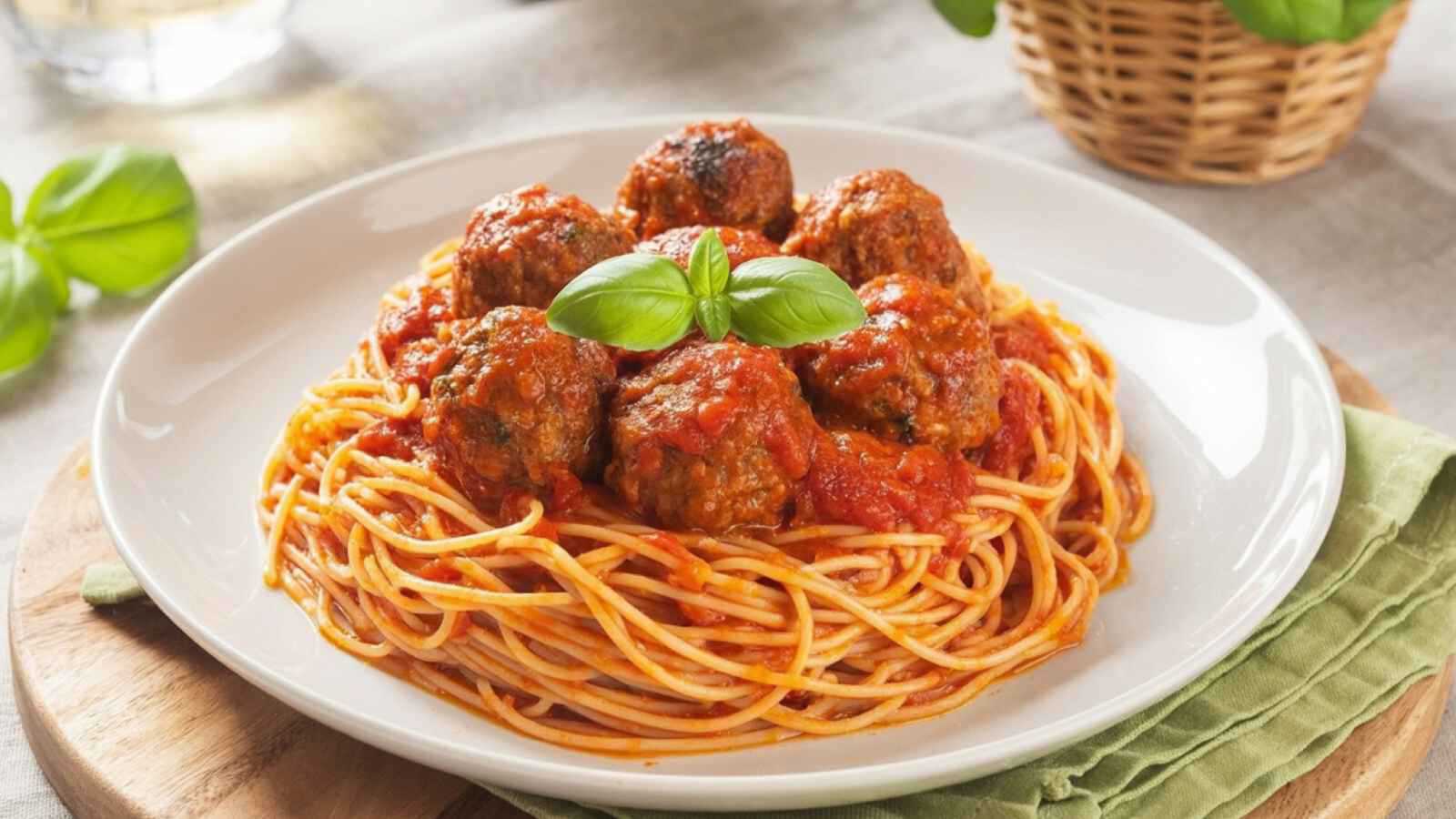 وصفة السباغيتي مع كرات اللحم الإيطالية