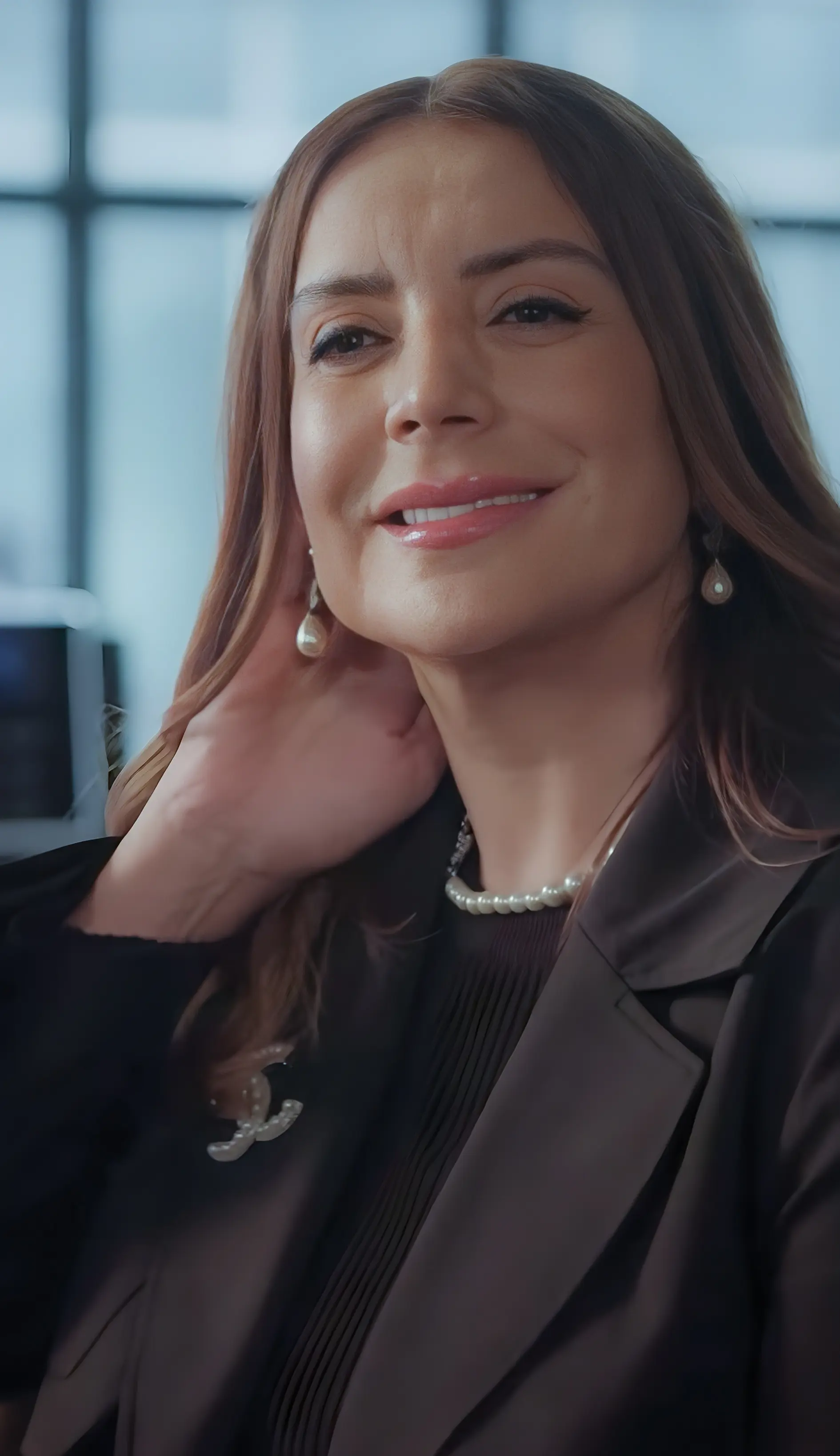 الفنانة شكران مرتجى من كواليس مسلسل لعبة حب