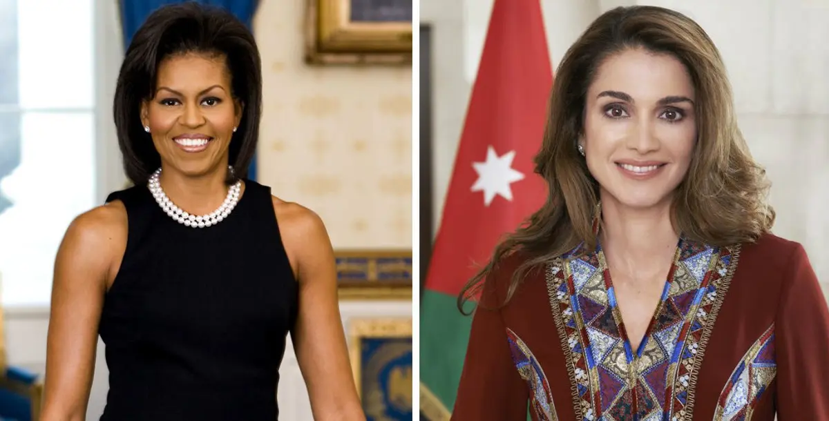 الملكة رانيا تودّع ميشيل أوباما على طريقتها
