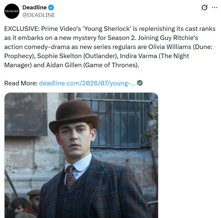 نجوم جدد ينضمون إلى Young Sherlock في موسمه الثاني