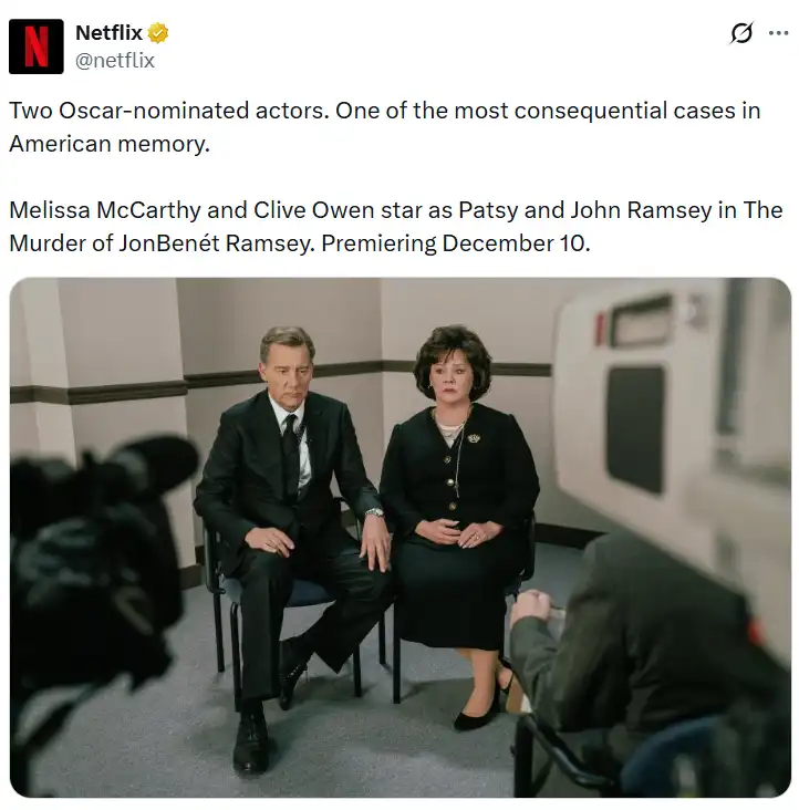 النظرة الأولى على مسلسل Murder of JonBenét Ramsey وموعد عرضه