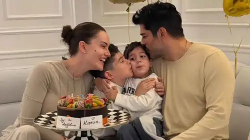 بوراك أوزجيفيت وفهرية أفجان يحتفلان بميلاد ابنهما كاران