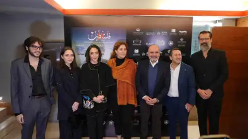 الأمير علي والأميرة ريم علي يتوسطان أبطال فيلم فلسطين 36