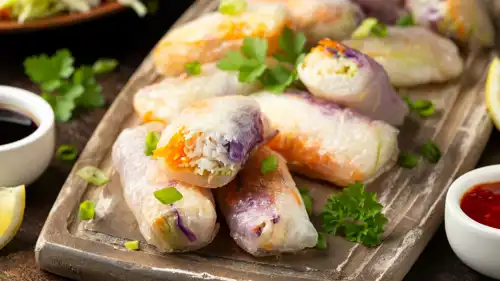 سبرينغ رول نباتي بورق الأرز