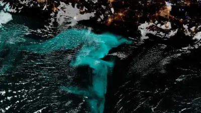 توهج الألوان في ليل البحار